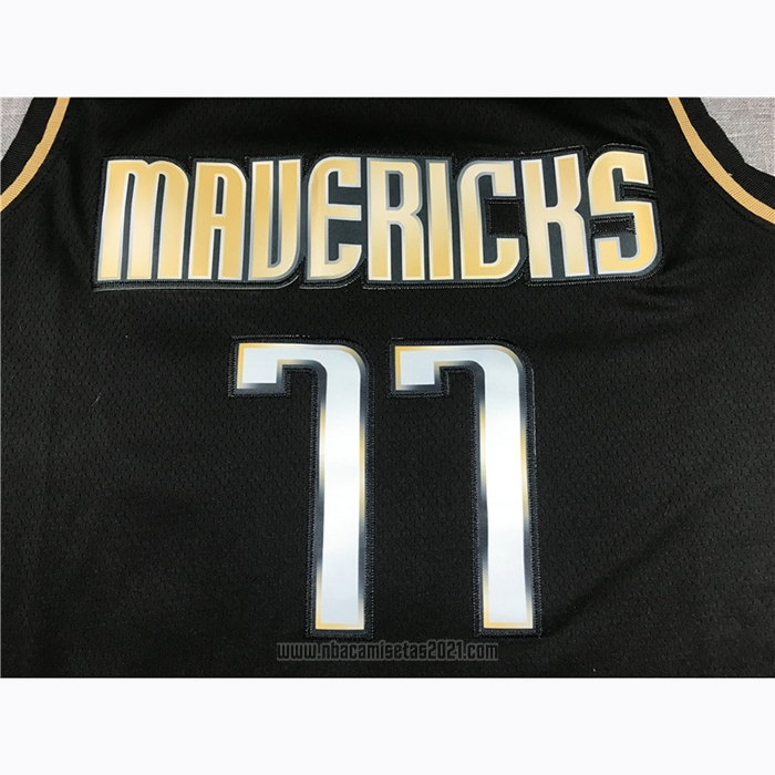 Camiseta Golden Edition Dallas Mavericks Luka Doncic #77 2020-21 Negro